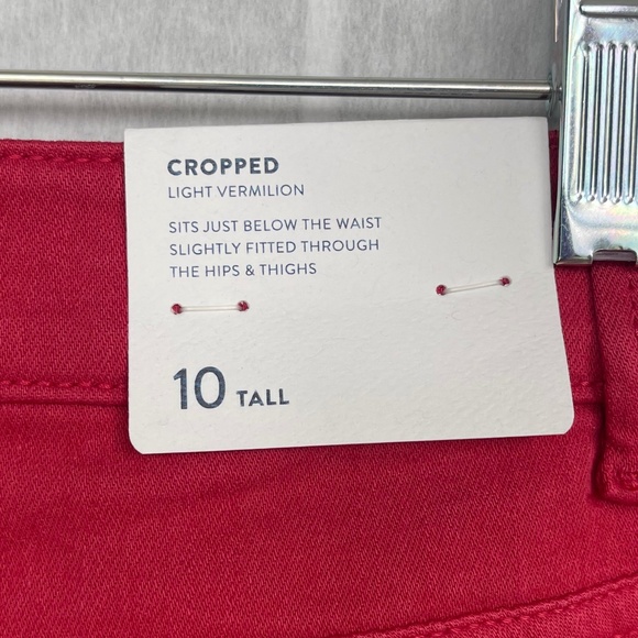 NWT J.Jill Denim Red (Light Vermilion) Cropped Ankle Jeans sz 10 tall - Picture 6 of 10